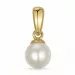 5 mm elfenben hvid perle vedhæng i 9 karat guld