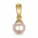 5 mm rosa perle vedhæng i 9 karat guld