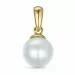 7 mm sølv hvid perle vedhæng i 9 karat guld