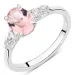 pink zirkon ring i sølv