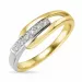 elegant abstrakt diamant ring i 9 karat guld.- og hvidguld 0,03 ct