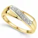 abstrakt diamant ring i 9 karat guld.- og hvidguld 0,05 ct