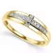 Bred abstrakt diamantring i 9 karat guld.- og hvidguld 0,06 ct