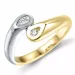 Diamant ring i 9 karat guld.- og hvidguld 0,06 ct
