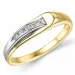 abstrakt diamant ring i 9 karat guld.- og hvidguld 0,07 ct