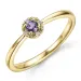 rund ametyst ring i 9 karat guld 0,02 ct 0,12 ct