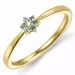 Blomster topas diamantring i 9 karat guld 0,01 ct 0,06 ct