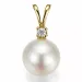 perle vedhæng i 9 karat guld 0,02 ct