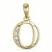 bogstav O diamant vedhæng i 9 karat guld 0,03 ct