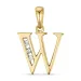 bogstav W diamant vedhæng i 9 karat guld 0,03 ct