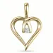 hjerte diamant vedhæng i 9 karat guld 0,02 ct