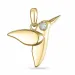 fugle diamant vedhæng i 9 karat guld 0,02 ct