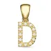 bogstav D diamant vedhæng i 9 karat guld 0,08 ct