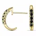 sorte diamant halvcreoler i 9 karat guld med diamant 