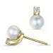 perle diamantøreringe i 9 karat guld med diamant 
