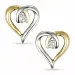 hjerte diamant øreringe i 9 karat guld og hvidguld med diamant 