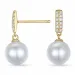 perle diamantøreringe i 9 karat guld med diamant 