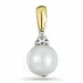 perle diamantvedhæng i 9 karat guld.- og hvidguld 0,03 ct