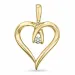 hjerte diamant vedhæng i 9 karat guld 0,04 ct