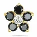 blomster sort diamant diamantvedhæng i 9 karat guld 0,06 ct 0,33 ct