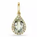 grøn ametyst diamantvedhæng i 9 karat guld 1,55 ct 0,10 ct