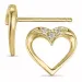 hjerte diamant øreringe i 9 karat guld med diamant 