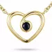 Hjerte safir halskæde med vedhæng i 9 karat guld