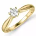 diamant solitairering i 14 karat guld 0,20 ct