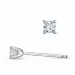 2 x 0,09 ct Kampagne - diamant solitaireørestikker i 14 karat hvidguld med diamant 