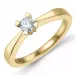 diamant solitairering i 14 karat guld 0,20 ct