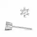 2 x 0,11 ct Kampagne - brillant solitaireørestikker i 14 karat hvidguld med diamant 