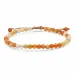 Multifarvet orange carnelian armbånd i silke snor 17 cm 3 cm x 3,9 mm