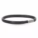 Flad brun læder armbånd i stål x 6 mm