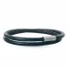 Rund sort læder armbånd i stål x 4 mm