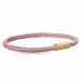 Rund rosa magnetarmbånd i læder med forgyldt stål lås  x 4 mm