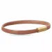 Flad brun magnetarmbånd i læder med forgyldt stål lås  x 6 mm