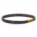 Flad brun slangearmbånd i læder med forgyldt stål lås  x 6 mm
