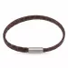 Flad brun slangearmbånd i læder med stål lås  x 6 mm