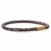 Rund brun slangearmbånd i læder med forgyldt stål lås  x 4 mm