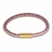 Rund rosa slangearmbånd i læder med forgyldt stål lås  x 4 mm