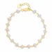 perle armbånd i forgyldt sølv 17 plus 3 cm x 4-5 mm