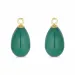 grøn onyks vedhæng til øreringe i forgyldt sølv