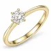 0,50 ct lab grown diamant solitairering i 9 karat guld 0,50 ct