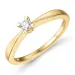 0,10 ct lab grown diamant solitairering i 9 karat guld 0,10 ct