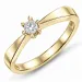 0,10 ct lab grown diamant solitairering i 9 karat guld 0,10 ct
