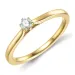 0,10 ct lab grown diamant solitairering i 9 karat guld 0,10 ct