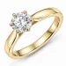 1,00 ct lab grown diamant solitairering i 9 karat guld 1,0 ct