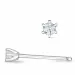 2 x 0,03 ct lab grown diamant solitaireørestikker i 9 karat hvidguld med lab grown diamant 