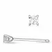 2 x 0,03 ct lab grown diamant solitaireørestikker i 9 karat hvidguld med lab grown diamant 