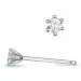 2 x 0,07 ct lab grown diamant solitaireørestikker i 9 karat hvidguld med lab grown diamant 